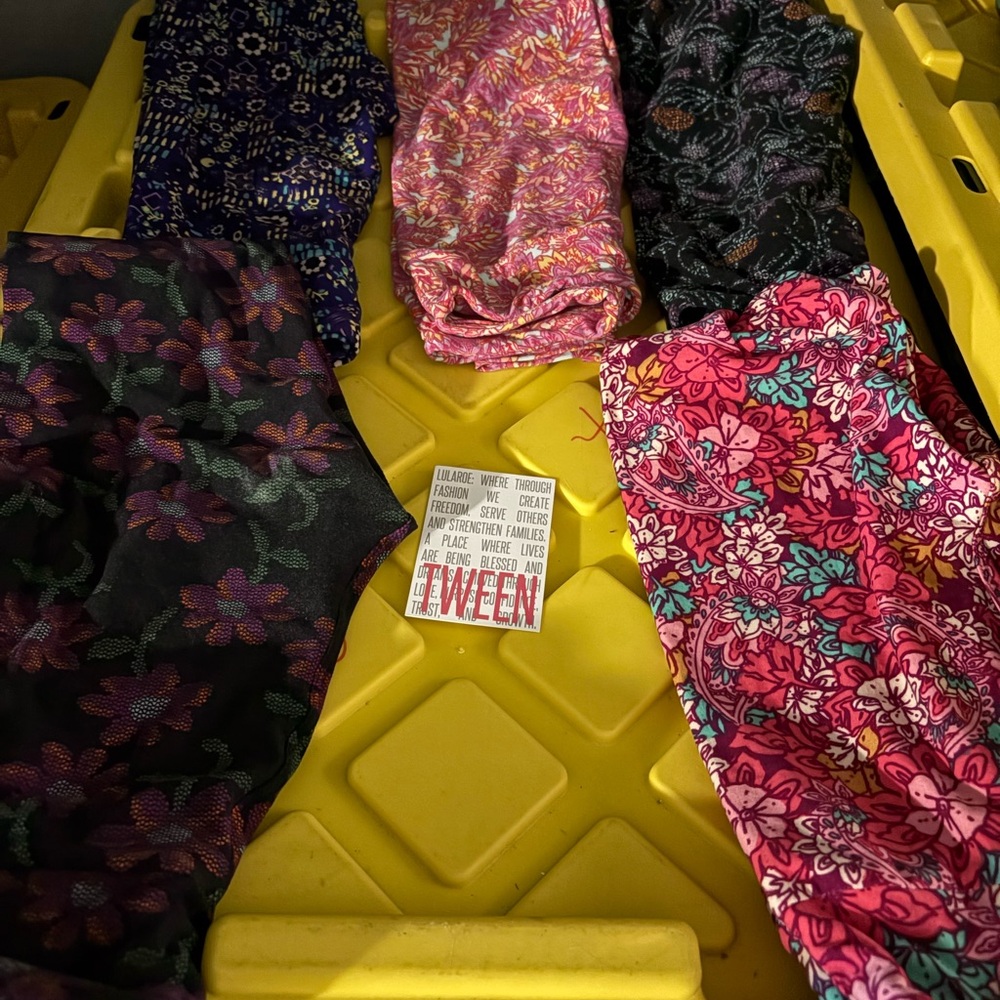 Lularoe tween leggings bundle 5 pairs new with tag floral prints